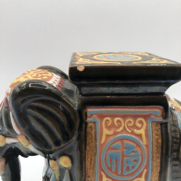 Vintage Regal Elephant Good Fortune Ceramic Statue Figurine 7" X 7" READ DESCRIP - Picture 5 of 8